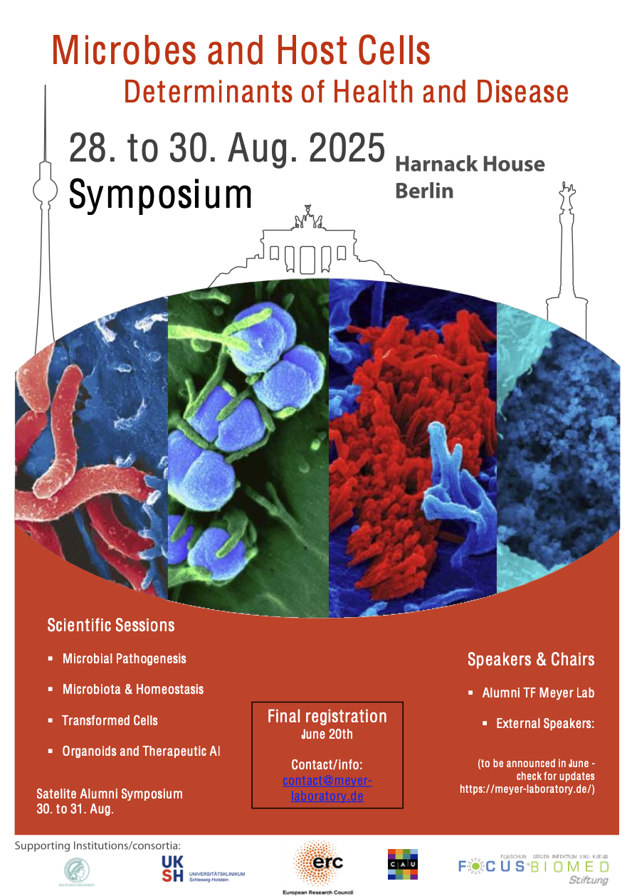 This is the Poster of the Alumni 2025 in Berlin. From 28. to 30. August 2025. Microbes and Host Cells Determinants of Health and Disease